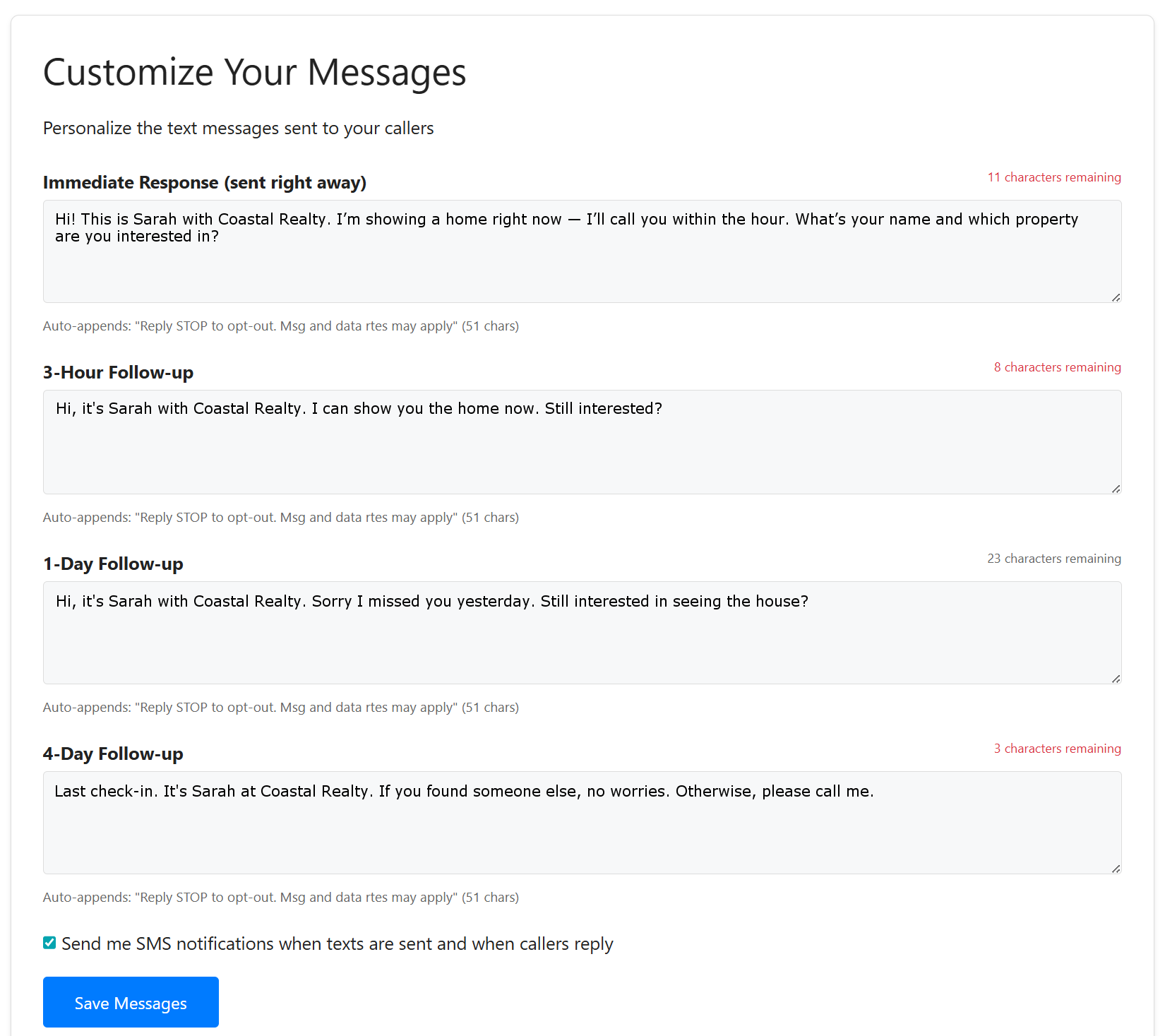 automated missed call text back service by TextBackPro.com