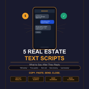 textback pro 5 real estate agents scripts to text back to client. textbackpro.com