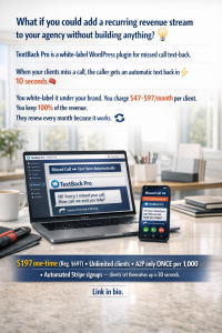 textbackpro.com - missed call text back; affiliate banner